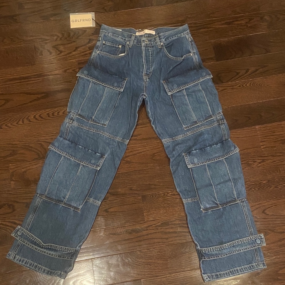 GRLFRND Denim Cargo Pants